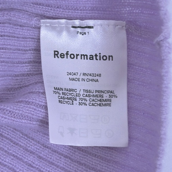 EUC REFORMATION Cashmere Turtleneck Sweater, Size Medium - Picture 5 of 6
